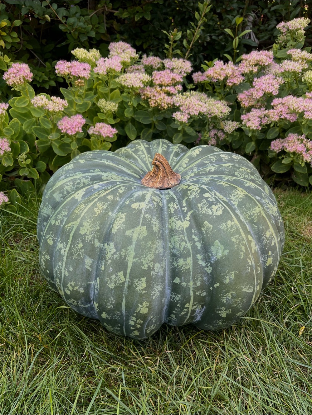 Fall Faux LARGE GREEN SPECKLED Pumpkin - Picture 3 of 16